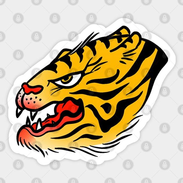 Tora - tiger old school tattoo art Sticker by marcosmorce